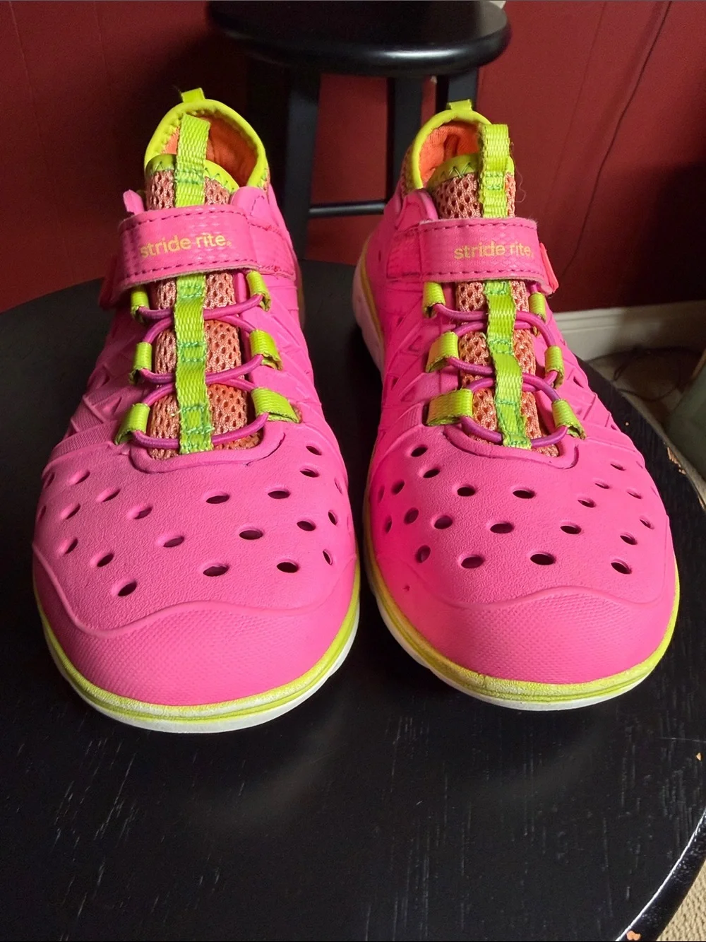 Stride Rite Kids' Pink and Neon Green Water Shoes